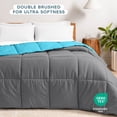 thumbnail image 4 of Bare Home 1800 Collection Reversible Down Alternative Comforter, All-Season, Queen, Gray/Aqua, 4 of 10
