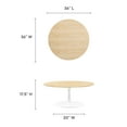 thumbnail image 6 of Modway Lippa 36" Round Wood Grain Coffee Table in White Natural, 6 of 7