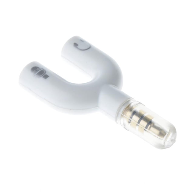 Divisor de micrófono Divisor de auriculares 4 polos Conector de sonido estéreo de 3,5 mm Y Conector de extensión para tabletas de auriculares Blanco Magideal Divisor de micrófono