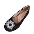 thumbnail image 2 of Shallow Cut Rhinestone Comfortable Women's Casual & Dress Shoes Daily Wear Spring Summer Plus Size Office Work Black 5.5, 2 of 9