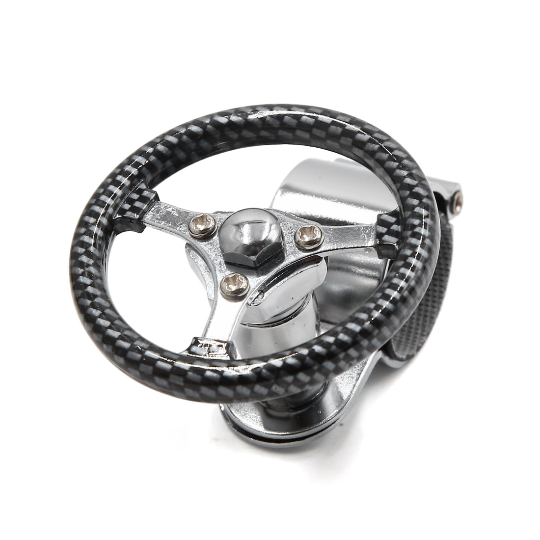 Car Steering Wheel Knob Handle Power Turning Ball Carbon Fiber Pattern