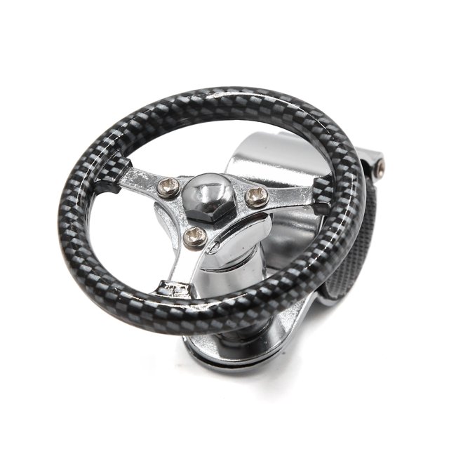 Unique Bargains Auto Car Steering Wheel Knob Spinner Handle Power Turning Ball Parts Carbon Fiber Pattern