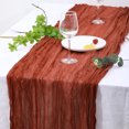 thumbnail image 4 of Camino de mesa plisado para decoración de fiesta de 2 piezas-rojo óxido-90*180cm, 4 of 5