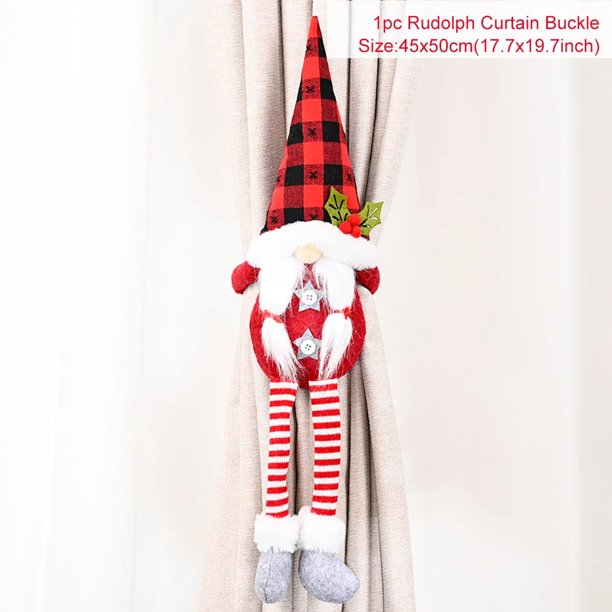 Hebilla de cortina de Navidad para decoración del hogar, muñeco de Feliz Navidad, adorno navideño, regalos de Noel, Año Nuevo 2023, 2024