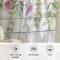 thumbnail image 6 of Colorful Flowers Semi Sheer Curtains Drapes for Living Room,Bedroom,French Doors Window 84 Inches Long,Spring Leaves Floral Botanical Wood Grain Rod Pocket Chiffon Curtain Voile Drapery Panel, 6 of 8
