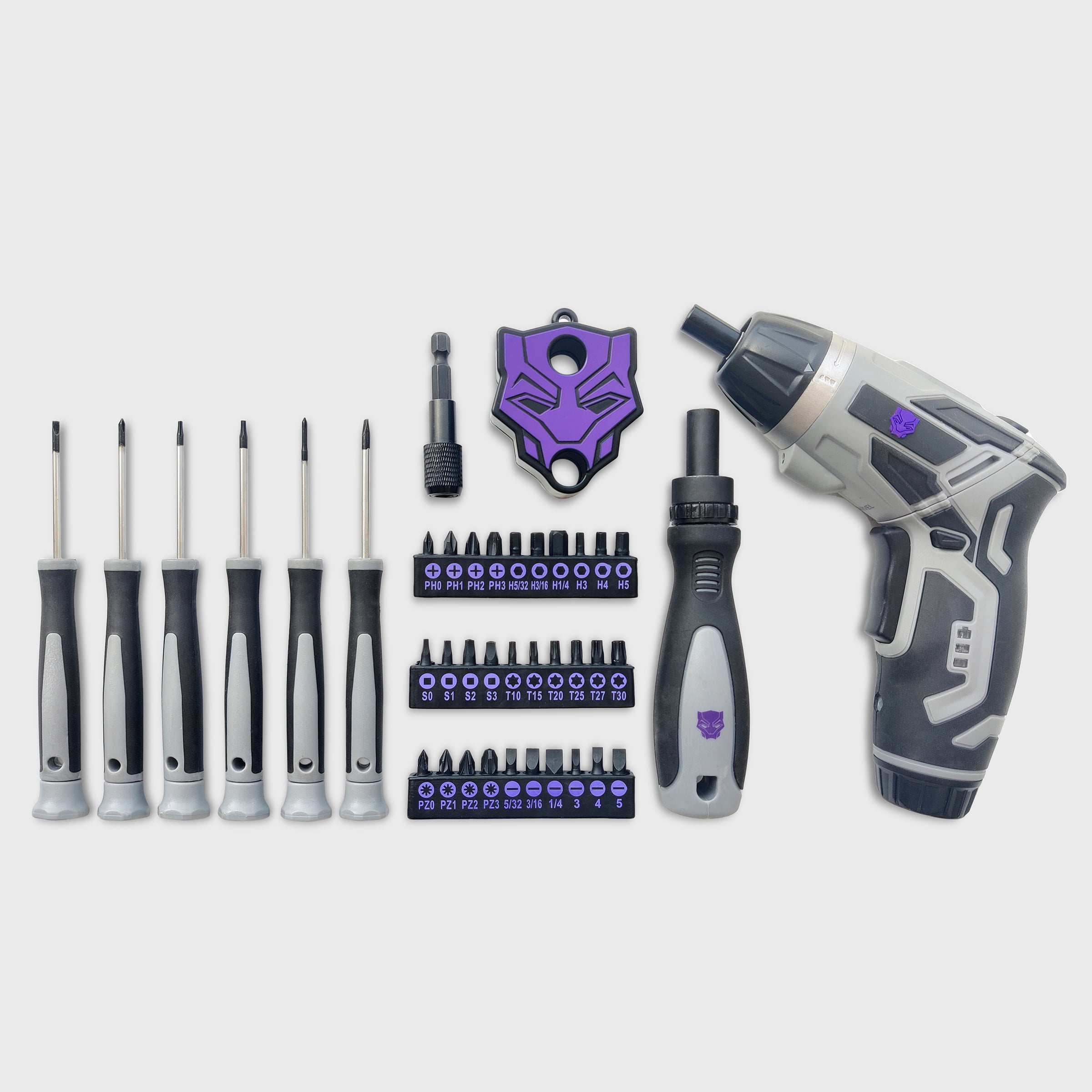 Marvel Black Panther Electric Battery Power 41pc Screwdriver Kit with 3.6v Hand Bits Walmart