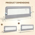 thumbnail image 2 of Haelhorneger Toddler Bed Rail, Swing Down Safety Bed Guardrail, Universal Fit for Twin Full Queen Mattresses, Sturdy & Easy Install, White, 2 of 9