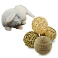 thumbnail image 1 of Flmtop 4Pcs Bird Parrot Rabbit Play Toy Parakeet Straw Vine Rattan Ball Pet Cage Decor Wood, 1 of 9