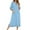 01-Sky Blue, variant on DJskiyers Women's Zip up Robe 3/4 Sleeve Housecoats Casual Split Night Dress Oversized Long House Dress Long Nightgown with Pockets