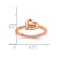 thumbnail image 3 of Bague Cœur en Argent Sterling Plaqué Rose, 3 of 5