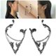 thumbnail image 5 of 2 piezas pendiente de clip de oreja hueco gótico aleación de metal bisutería de moda Fernando Orejeras huecas, 5 of 6