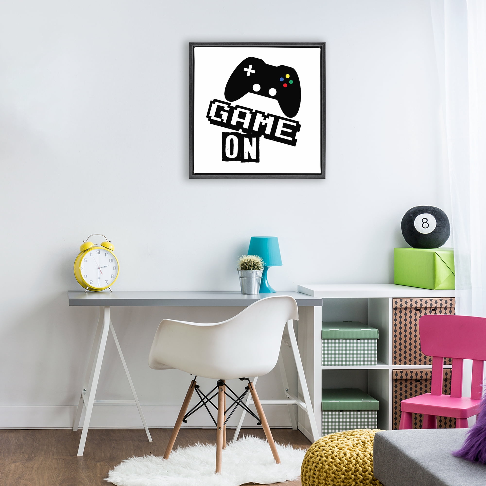 Stupell Industries Playful Game On Black Framed Floater Canvas Wall Art, design by Marcus Prime