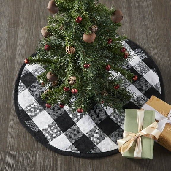 VHC Brands Annie Black Check Tree Skirt 24