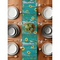 thumbnail image 6 of Farmhouse Pink Pig Sunflower Table Runner-36 Inch Long Retro Wooden Plank Table Runners Linen Burlap Tablerunner for Kitchen Dining Room Holiday Party, 6 of 9