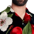 thumbnail image 5 of Cherry Men's Casual Short Sleeve Printed Button Down Spread Collar Tops Summer Beach Shirts Unisex, 5 of 6