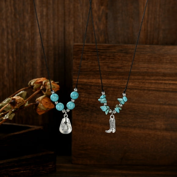 UP to 65% Off SMihono Necklaces for Women's Turquoise Necklace - Love Pendant Necklace As A Gift For Her