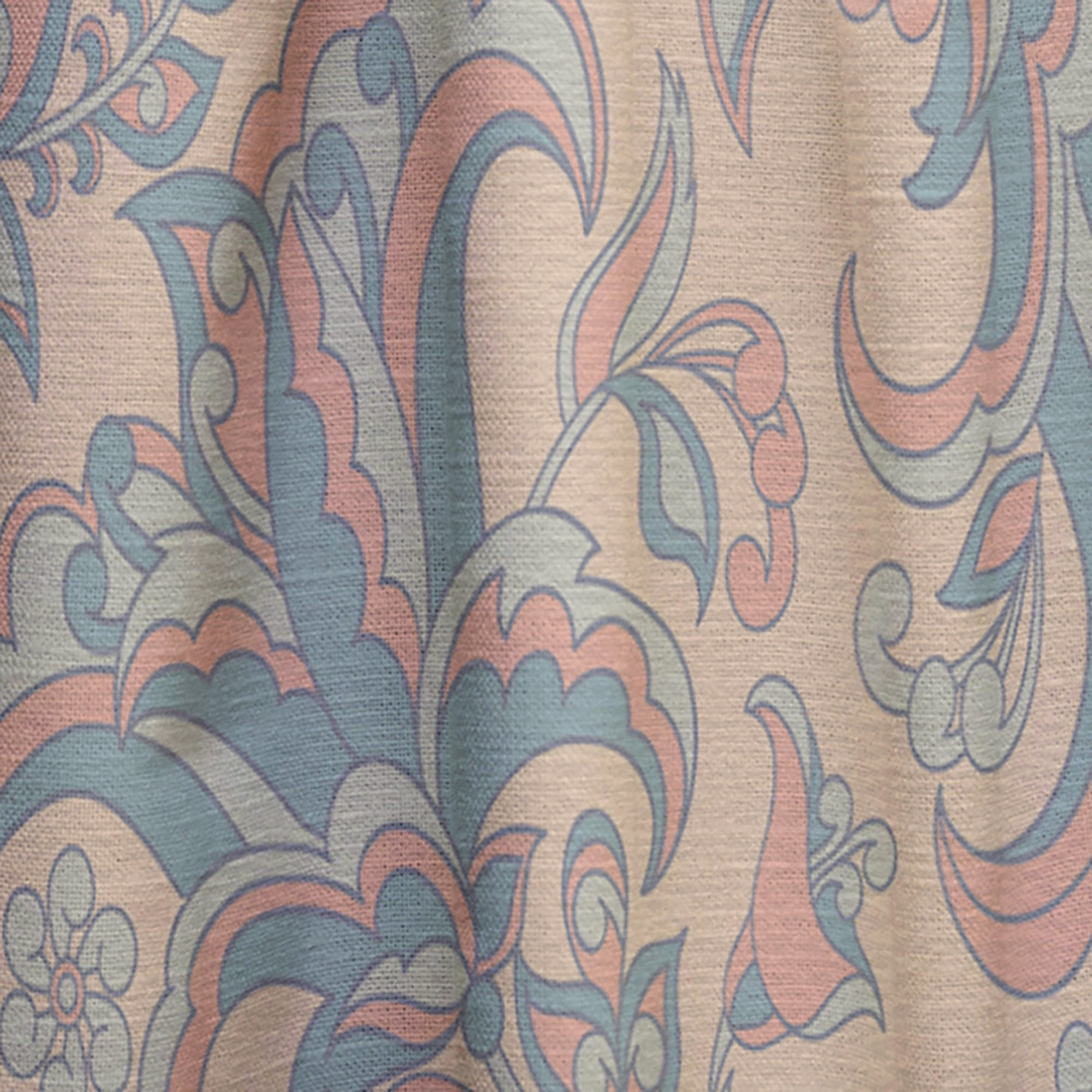 Designart 'Indian Floral Retro Batik II' Mid-Century Modern Curtain Panel