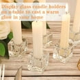 thumbnail image 3 of Glass Candle Holder Set of 6 Taper Candle Holders for Candlesticks Clear Crystal Candle Stick Candle Holders for Table Centerpiece Square Candlestick Holders for Wedding Easter Christmas Thanksgiving, 3 of 8