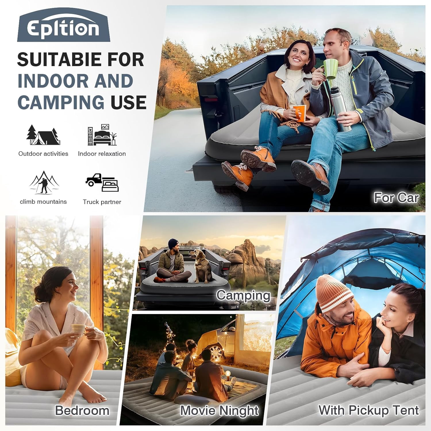 Cybertruck  Mattress with Pump - Custom Fit for 2024-2025 Models, Portable Camping Bed with Pillow and Carry Bag,