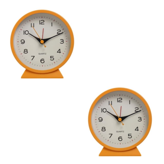 Cateissary Reloj despertador de escritorio Simple, alarmas de Metal para estudiantes de forma redonda con luz nocturna, relojes de dormitorio, Type2 NO2