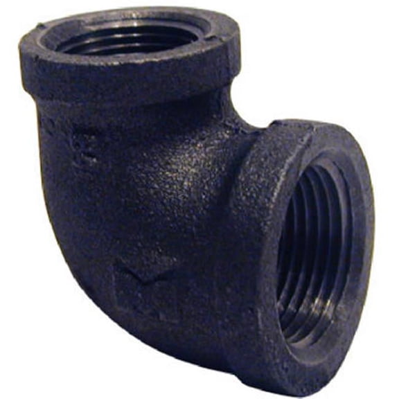 Pannext Fittings B-REL0503 0.5 x 0.38 in. Black Reducing Elbow- 90 Degree