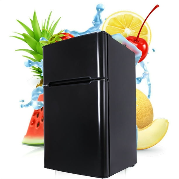 Mini Fridge, Low Noise Dorm Refrigerator with freezer, 2 Door Beverage