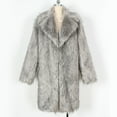thumbnail image 6 of Women Fall Jacket Fashion Fuax Lapel Overcoat Fluffy Furry Winter Warm Thicken Outwears Coat, 6 of 7