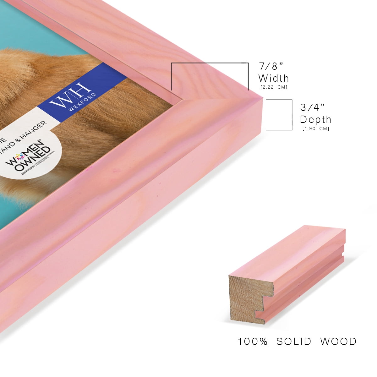 Woodgrain 6 in. x 8 in. Sunset Pink Picture Frame Set (Set of 4)