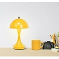 thumbnail image 4 of Abbott Dome Shade LED Table Lamp – 10" Rechargeable Light in Yellow, Minimalist Metal Design – Modern Mushroom-Style Lamp for Bedroom or Desk, 4 of 4