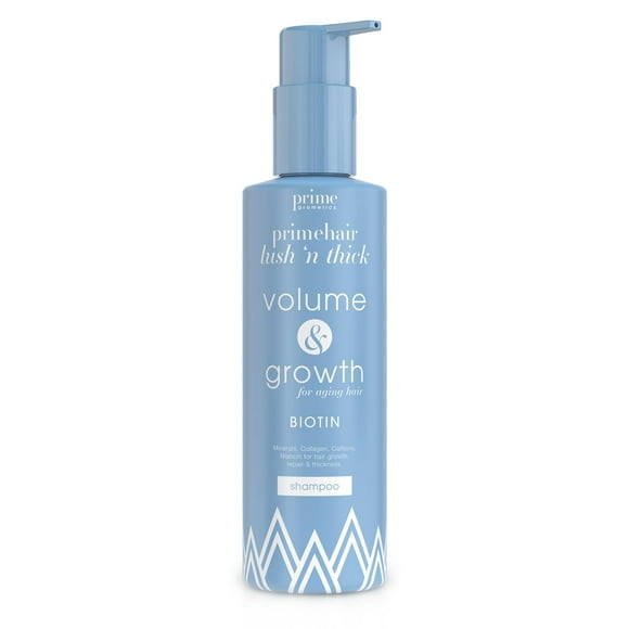 PRIME PROMETICS PrimeHair Lush N' Thick Shampoo for Mature Women – Biotin Enriched, Sulfate-Free and Paraben-Free Shampoo with Hair Growth Promo