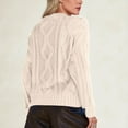 thumbnail image 2 of Besolor Sweaters for Women Crewneck Long Sleeve Cable Knit Casual Loose Pullover Tops Trendy Fall Winter Outfits, 2 of 5