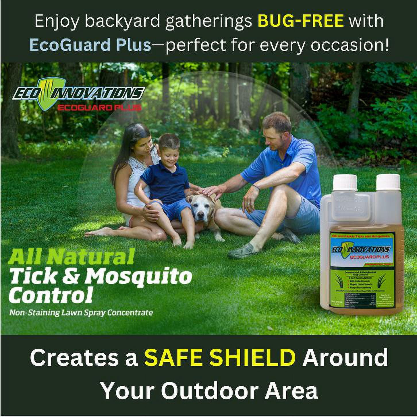 All Natural Tick & Mosquito Control Spray for Lawn and Landscape.  EcoGuard Plus, 16 oz