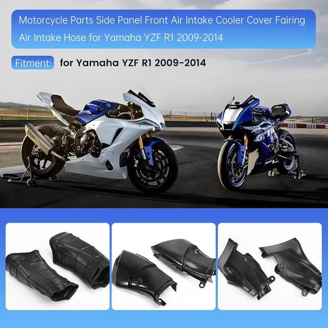 Piezas de Motocicleta Panel Lateral Cubierta del Enfriador de Entrada de Aire Delantero Manguera de Entrada de Aire de Carenado para YZF R1 2009-2014