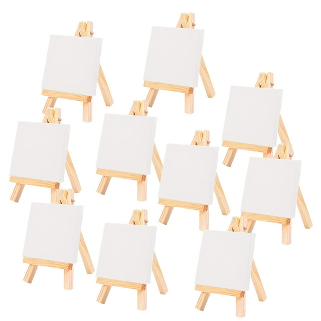 Bangcool Mini Easel Set Multi-purpose Portable Painting Easel Wood Easel with Canvas