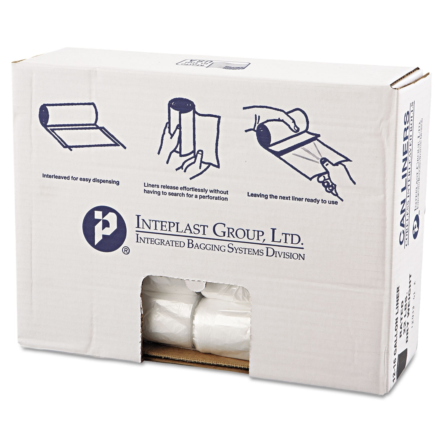Inteplast Group High-density Commercial Can Liners Value Pack, 30 Gal, 11 Microns, 30" X 36", Clear, 500/carton