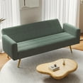 thumbnail image 6 of Leumius 71.7" Teddy Fleece Sleeper Sofa,3 Adjustable Backrest,2 Pillows, Convertible Futon Sofa Bed Folding Couch for Small Space,Living Room,Green, 6 of 7