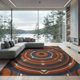 thumbnail image 2 of ODIKA Entrance Symmetrical Ring Decorative Circle Round Circular Made Non-Slip Chair-Friendly Floor for Dining Room, Under Table, Office, 2 of 7