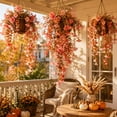 thumbnail image 6 of Cadancy Artificial Flowers Hanging Basket Morning Glory Silk Vine for Thanksgiving Fall Decor Outdoor Porch Faux Floral Trailing Bouquet Home Garden Patio Decoration, 6 of 6