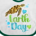thumbnail image 4 of Inktastic Earth Day Sea Turtle and Hearts Boys or Girls Baby Bib, 4 of 4