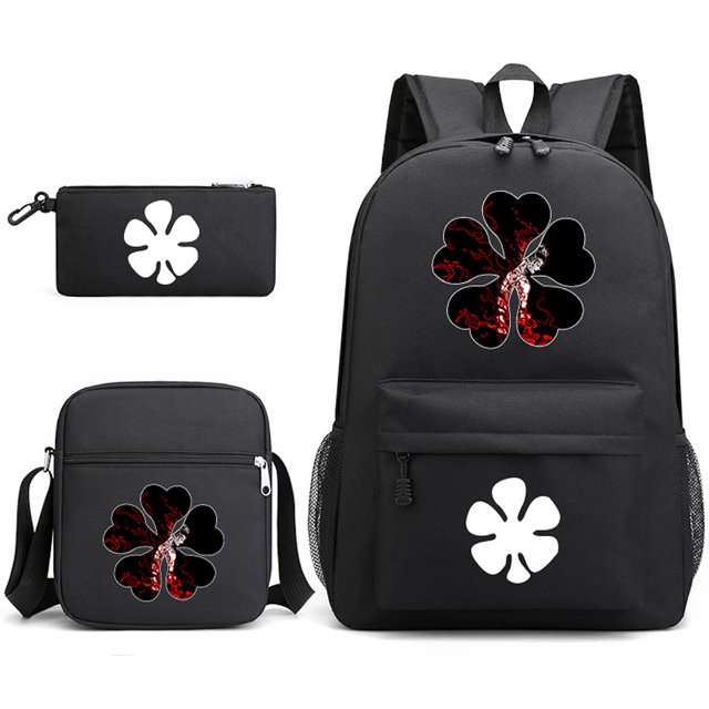 Set de mochilas escolares Black Clovers Asta, 3 unidades, para niños