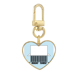 thumbnail image 1 of Papelera de código de barras Llavero de metal en forma de corazón dorado, 1 of 3