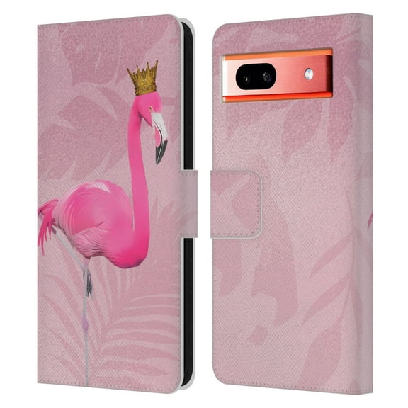 Head Case Designs Officially Licensed LebensArt Assorted Designs Flamingo King Leather Book Wallet Case Cover Compatible with Google Pixel 7a