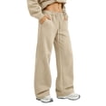 thumbnail image 2 of Baggy Sweatpants Men Fashion Wide Leg High Waisted Sweatpants Casual Comfy Classic Basic Gym Athletic Sweat Pants with Pockets Khaki 3XL, 2 of 5