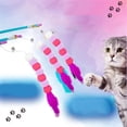 thumbnail image 3 of 14-Piece Interactive Cat Toy Set with 3-Section Telescopic Fishing Rod, Including Tassel & Feather Replacement Heads, Caterpillars, Furballs, Small Fish, Pearl Feather, Yellow Wool, and String Tease, 3 of 7