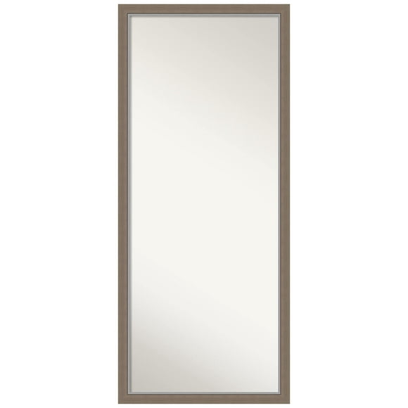 Amanti Art Wall Mirror Full Length Mirror (63.25 x 27.25 in.) Full Body Mirror, Eva Brown Narrow Floor Mirror Full Length Mirror for Bedroom or Living Room Decor, Brown Mirror, Country Rustic Mirror