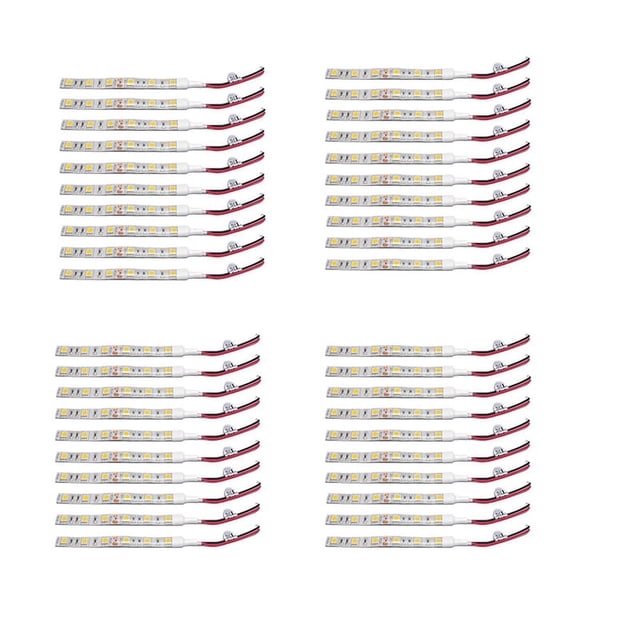 40Pcs 10cm Impermeable Blanco Cálido 5050 Luces de Tira Llevadas Dc 12V Caravana Coche