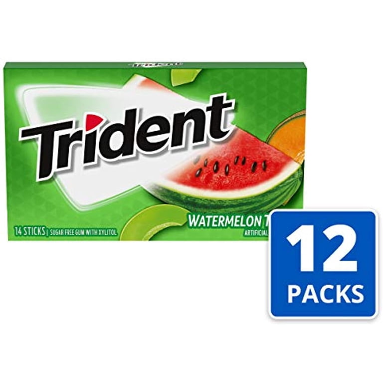 Trident Watermelon Twist Sugarless Gum, Sugar Free, 12 Packs of 14 Pieces  (168 Total) - Walmart.com