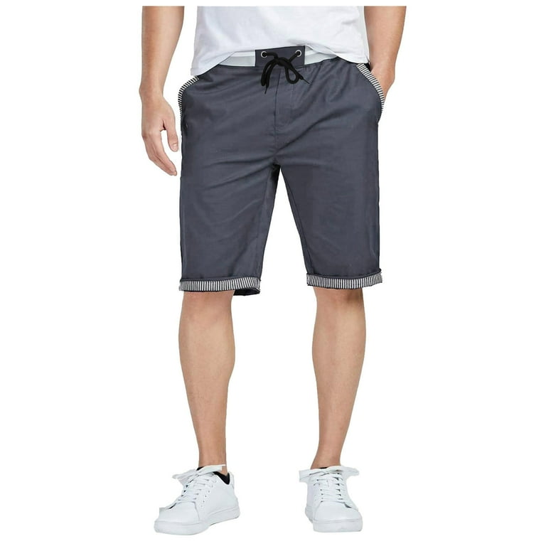 zuwimk Gym Shorts For Men,Men's Drawstring Walk Short Gray,3XL 