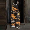 thumbnail image 2 of JULMCOMO Halloween Jumpsuits for Women Cotton Linen Bat Pumpkin Ghost Printed Spaghetti Strap Holiday Jumpsuits Plus Size Loose Cute Print Overalls Ginger 5XL, 2 of 5