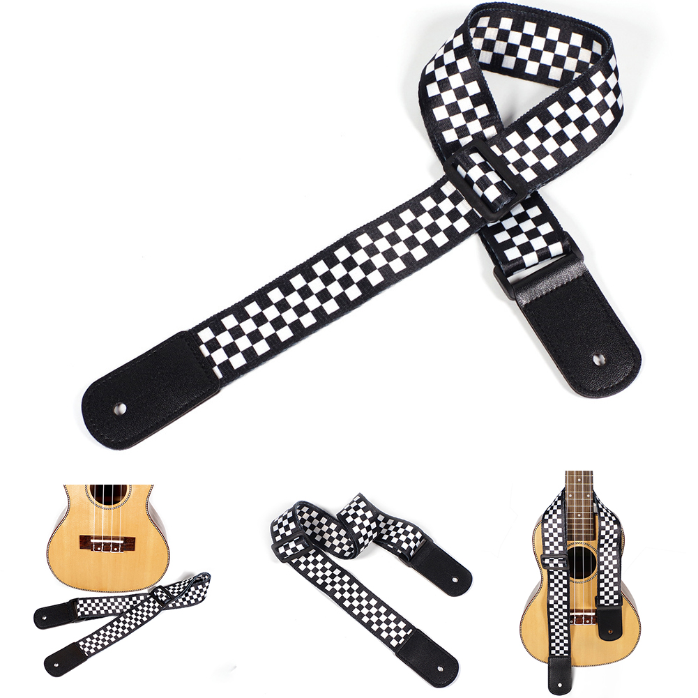 Accessories　Guitar　Electric　Ukulele　Strap　Plaid　Guitar　Acoustic　Black　White　Guitar　Electronic　Strap　Strap　Bass